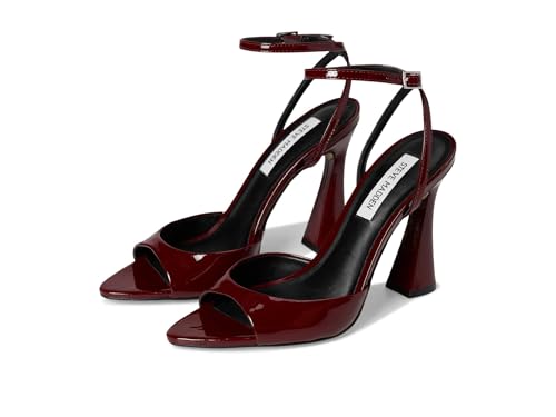 Steve Madden Women's Beki Heeled Sandal, Burgundy Patent, 8