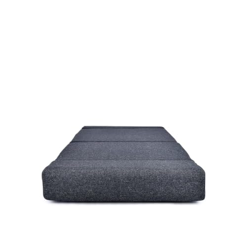 Image of Foldable One Seater Sofa Bed 3 x 6 Ft Jute Fabric Washable Cover Convertible Sofa Bed for Home & Office Guest Room (Finish Color Black Pre-Assembled)