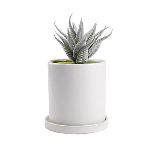 Sersberg 3.94 Inch Round Ceramic Plant Saucer For Succulent Planter Set Of 4,White #TOP2
