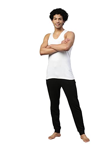 Image of Dixcy Scott Maximus Men's Solid Sleeveless Round Neck 100% Cotton Vest (Pack of 2)