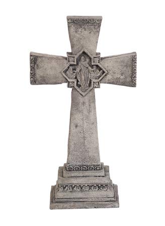 Solid Rock Stoneworks Cross of Jesus 20" Tall x 11" Wide Pre Aged Color/Stain