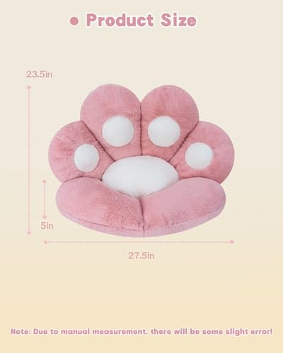 Image of Cat Paw Cushion, Lazy Sofa Seat Cushion, Cute Seat Pad for Health Building (Pink., 23.5 X 27.5)