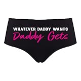 Sexy Girl Rock Whatever Daddy Wants Daddy Gets Premium Cotton Women's Panties - Fun and Flirty Gift for Wife Black