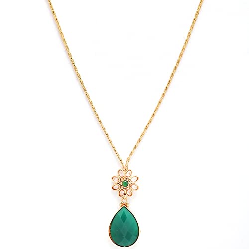 Gold-Plated Teardrop Long Necklace