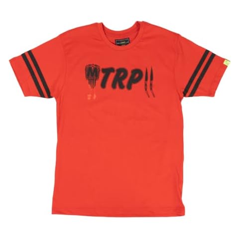 Metropollie - Short Sleeve T-Shirt, Flmenca Collection with Comb Print, Unisex Slim Fit Design - Red and Black, Sizes From XS to 2XL, red, XS Cover