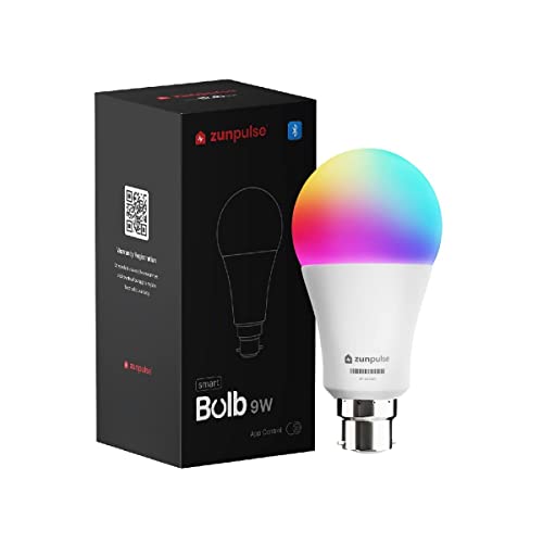 Image of zunpulse Bluetooth Enabled 9W Smart Bulb (B22 Base Type) (Pack of 2)