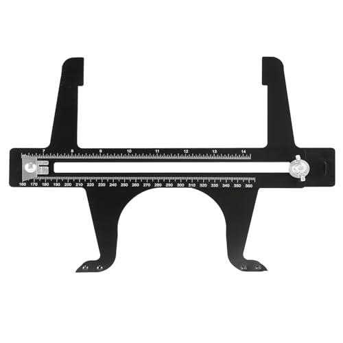 QWORK Brake Measuring Tool 6.5-14.25 Inch - Professional Precision Brake Resetting Gauge Tool Dual Scale Combination for Rear Drum Brake Lining Shoe, Disc Rotors, Parking, Hand Brakes
