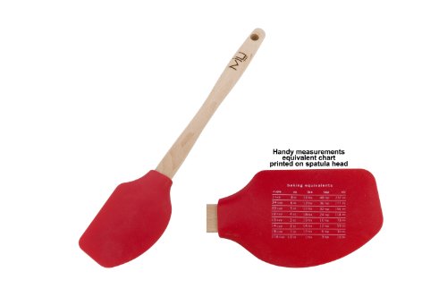 MIU France Silicone Spatula with Measurement Conversion Chart on Head, Persimmon - Thumbnail 3