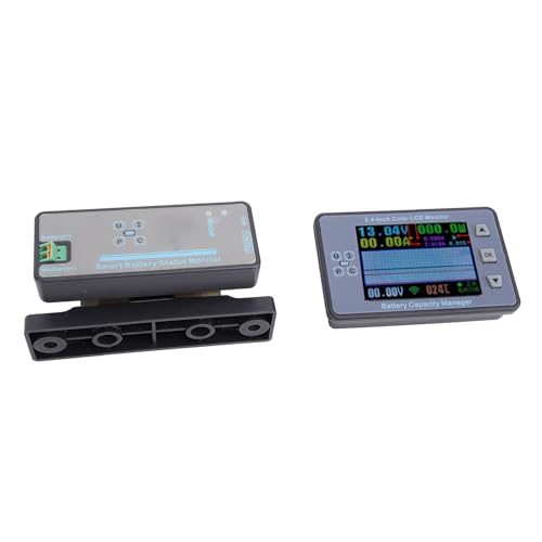 Marhynchus Batteriemonitor 2,4-Zoll-Farbbildschirm Multifunktions-Batteriedatenmonitor mit 120 V 500 A Kapazität für Elektrofahrrad-Stromversorgungsgeräte des Wohnmobil-Solarsystems