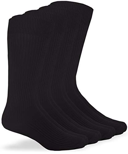 Jefferies Socks Men's Women's Unisex Microfiber Nylon Rib Mid Calf Dress Socks 4 Pack
