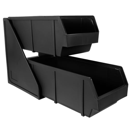 SAFIGLE プラスチック製コーヒーバーカウンタートップオーガナイザー 多機能ティーバッグ収納 仕切り付き調味料パック整理 ストロー シュ