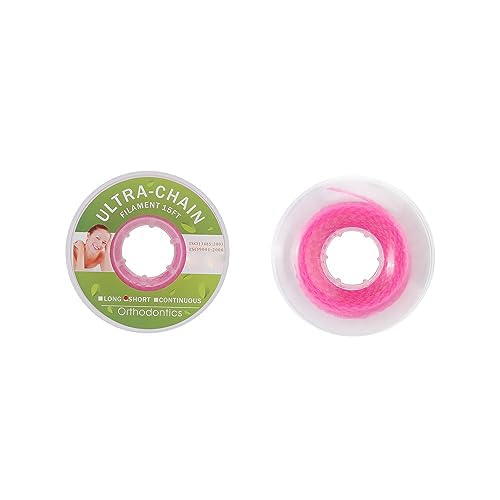 ANNWAH Dental Colorful Orthodontic Braces Rubber Chains,Dental Rubber Chains for Braces Power Chains for Orthodontic Treatment(Continuous,Purple 19)