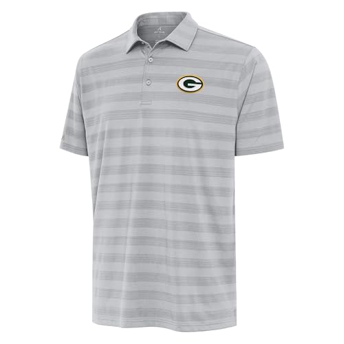 Antigua Men's Gray Green Bay Packers Tunnel Polo