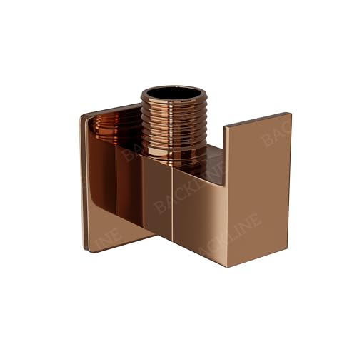 Image of B Backline Brass Angle Valve For Bathroom | 100% Solid Brass Heavy-Duty, Leakproof | Angle Stop Cock | Single Way Cock Ideal for Bathroom, Toilet & Kitchen Use (Rosegold)