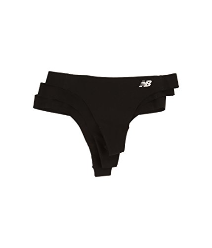 New Balance Women's Laser Thong Panties (3 Pack), Black, Small