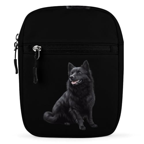 Black Schipperke Dog Mini Crossbody Bag Anti-Theft Side Shoulder Bags Messenger Bag Unisex