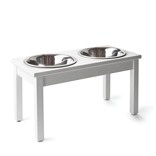 Orvis Elevated Wooden Feeder/Small, White, Small