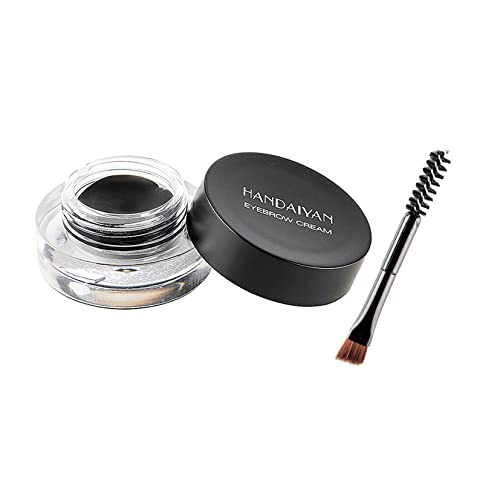 Image of Eyebrow Cream, Waterproof Eyebrow Gel Long Lasting Brow Pomade with Brush, Natural Versatile Tinted Brow Gel Creates Natural Looking Brows for Holiday Parties Makeup (4# Black)