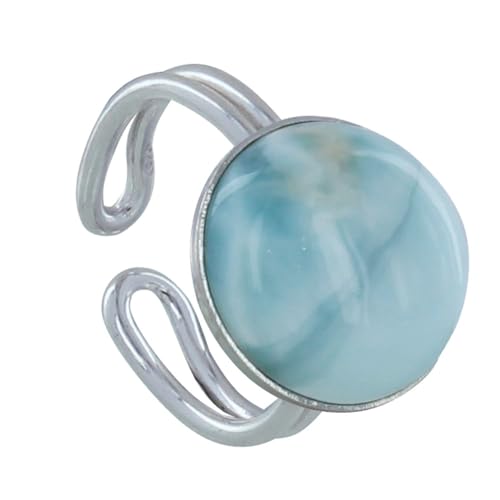 Bague Larimar Argent 925 Les Poulettes Bijoux Grand Modèle pour l'Été