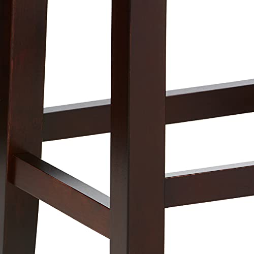 Angel Line Cambridge Padded Saddle Stool With Cushion, 24", Espresso/Black, Set Of 2 #TOP3