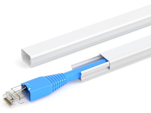 102in Cord Hider, Cable Hider for One Cord, Paintable Wire Covers for Cords Wall, PVC Wire Hider, Single Cable Raceway for A Thick Extension Cord, Wall Cord Concealer, 6xL17in W0.59 H0.4in, White