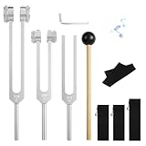 XPJBKC Tuning Forks for Healing, 128Hz, 256Hz, 512Hz Body Weighted Tuning Fork Medical for Chakra Healing Sound Therapy, Aluminum Alloy Tuning Fork Set Frequency Healing Devices Meditation Tools