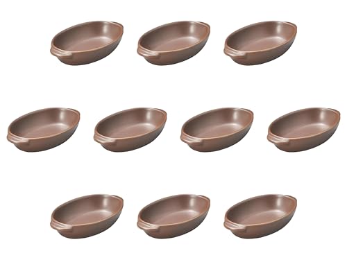 Set of 10, Small Oval Tea Au Gratin [7.4 x 4.3 x 1.4 inches (18.7 x 11 x 3.6 cm)] | Setomonohonpo