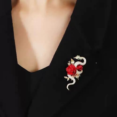 Image of Elegant Floral Brooch Pins for Women - Stylish Personalized Design Rhinestone Lapel Pin Jewelry for Ladies Flower Sweater Scarf Coat Dress Brooches and Pins for Women