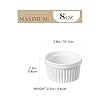 MALACASA Ramekins 8 oz Oven Safe, Porcelain Creme Brulee Ramekins Pudding Custard Cups Ceramic Souffle Dishes Ramakan Ramiken Ramicans Baking Bowls Set of 6, White, Series RAMEKIN-DISH #1