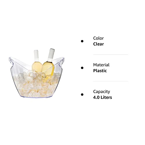 Asika Ice Bucket Wine Bucket,Clear Acrylic 4 Liter Plastic Tub For Drinks And Parties thumb #7