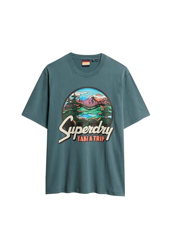 T-shirt de voyage pour homme Superdry en maille douce à motif graphique