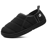 MIXIN Mens Slippers Indoor Outdoor Comfy Slip On Memory Foam House Shoes Black Size 9