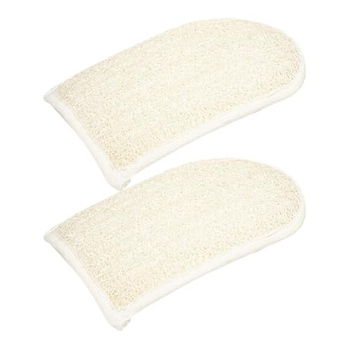 SOESFOUFU Guantes Exfoliantes de Lufa Naturales para Baño 2 Piezas, Doble Cara para Eliminar Impurezas y Piel Muerta, Material Seguro y, Adecuados para Ducha Corporal y Cuidado Piel