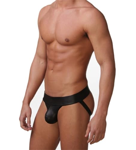 Men's Jockstrap Underwear Faux Leather Gay Panties Sexy Lingerie Male Thongs
