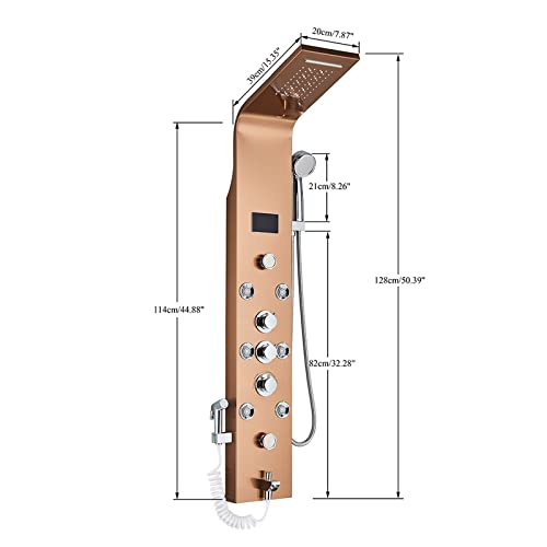 Panneau de douche LED noir multifonction pour spa à la maison