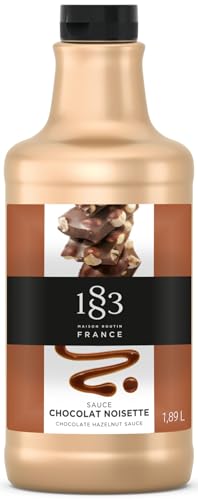 1883 Chocolate Hazelnut Sauce – 1.89L Bottle – Authentic French Dessert Sauce – Rich Chocolate & Roasted Hazelnut Flavor – Ideal for Cafés, Desserts & Specialty Drinks