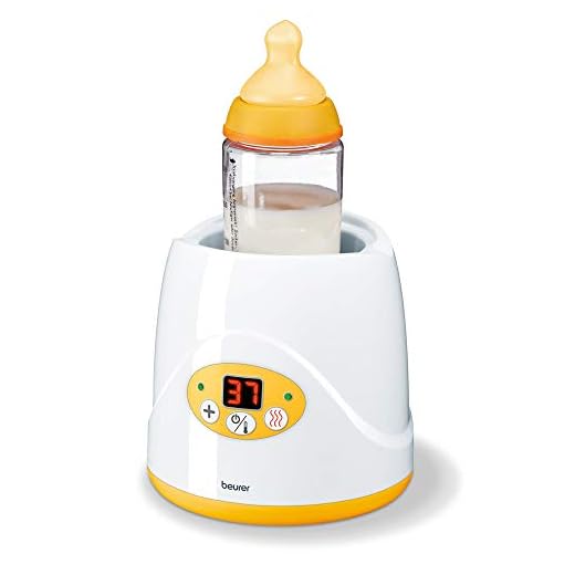 Beurer BY 52 Appareil Chauffe-biberon et Nourriture pour Bébé, temps de préchauffage de 8 minutes, affichage numérique de la température, convient à tous les biberons standard