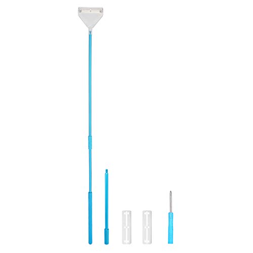 Kit de Limpiador Duradero de raspador de aleación de Aluminio para Limpieza de acuarios y peceras (Azul)