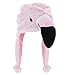 Dollibu Pink Flamingo Plush Hat - Super Soft Warm Hat with Ear Flaps, Funny Plush Party Crazy Hat, Stuffed Animal Bird Halloween Costume Toy Hat, Cozy Fleece Winter Hat for Kids & Teens - One Size