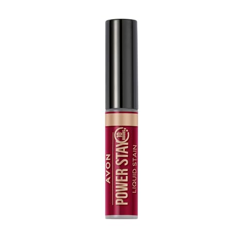 AVON Power Stay -Tinte Labial Líquido Power Stay Tono Kiss &Tell - 10 Horas de Permanencia Cómoda- Pintalabios con Efecto Difuminado - Color Rojo