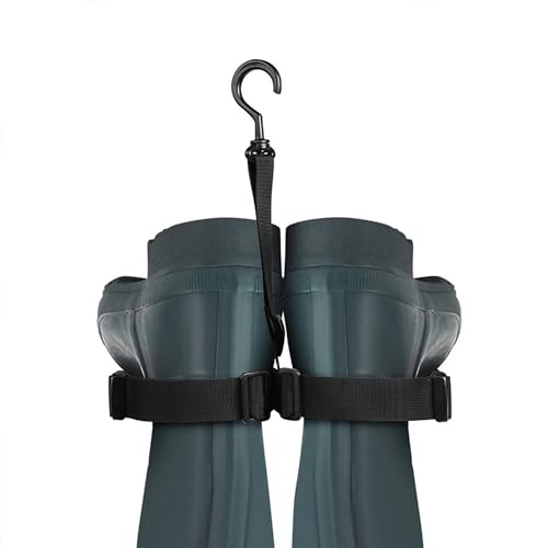 Percha para botas de pescador, percha de cinturón ajustable para secar rack, se adapta a todas las botas de pesca y vadeadores, colgador de botas Wader Hanger, colgador de maletero para pantalones de