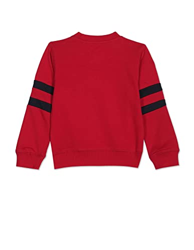 Image of U.S. POLO ASSN. Boy's Cotton Round Neck Sweatshirt (UKSWSON0102 Me. Red EXS)