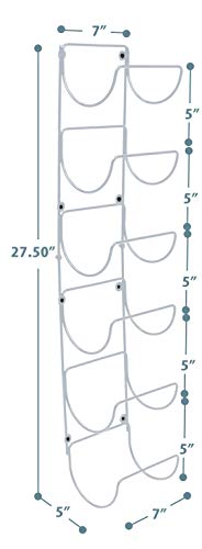 Sorbus Towel Rack, 6-Compartment Wall-Mount, Wall-Mounted (White) - image 3