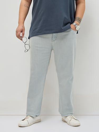 Image of Urbano Plus Men's Regular Fit Heavy Washed Denim Jeans Stretchable