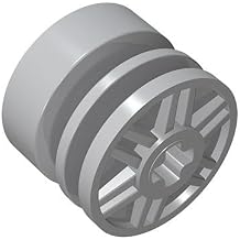 20 Piece Wheel Diameter 18mm x 14mm, with axle Hole, Light Gray, Compatible with Lego Parts and Pieces