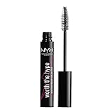 NYX Professional Makeup Worth the Hype Waterproof Mascara, Mehr Volumen und verlängernder Effekt, Spitzzulaufende Bürste, Jojobaöl, Farbton: Schwarz