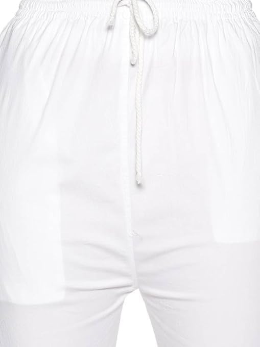 Fashionable Chikan Handikraft Spandex Stretchable Pant Hand Embroidered White Palazzo Pants for Womens3