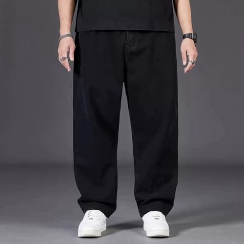 Mens Baggy Jeans Relaxed Loose Fit Wide Leg Denim Vintage Pants Casual Stretch Trousers for Men4