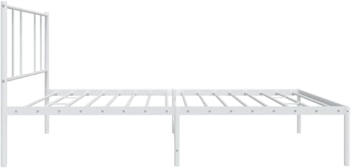 Miniatura 7 de Metal Bed Frame with Headboard Bed Frame Full Platform Bed Full Metal Bed Frames Full Bed Frame with Headboard Metal Bedframe White 39.4"x78.7"