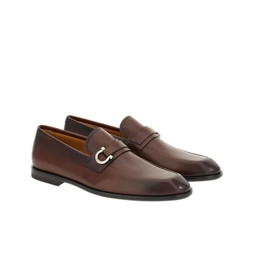 Salvatore Ferragamo Floria Mens Brown Leather Slip On Loafer